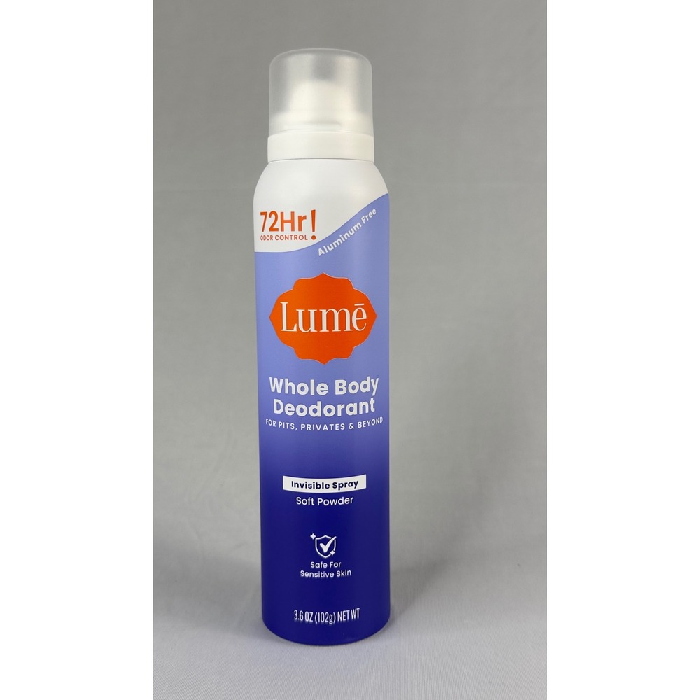 Lume Whole Body Deodorant Invisible Spray Soft Powder 3.6oz 3 Pack Aluminum Free - Picture 2 of 4